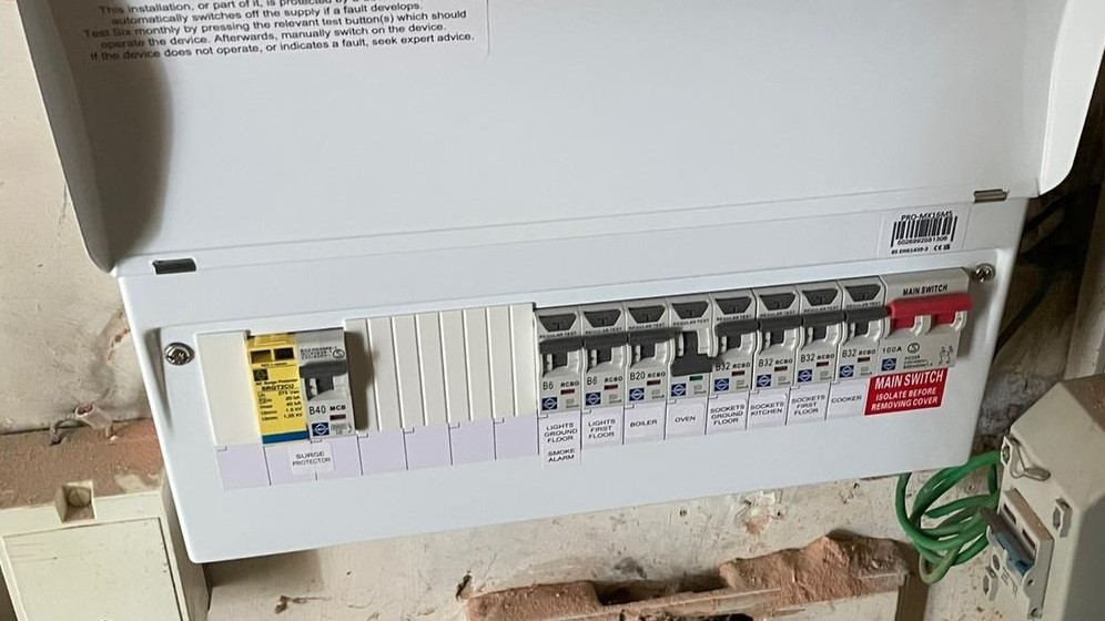 Completed consumer unit upgrade by a Ferndown electrician
